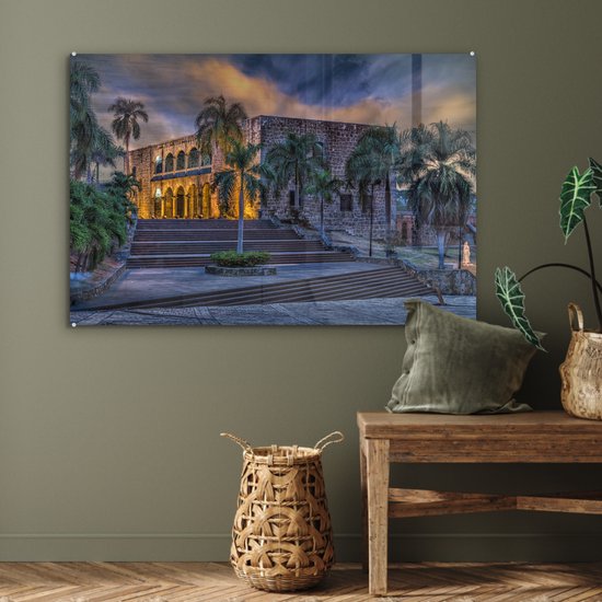 Un ancien monument à Saint-Domingue en tant que capitale de la République dominicaine Plexiglas 120x80 cm - Tirage photo sur Glas (décoration murale en plexiglas)
