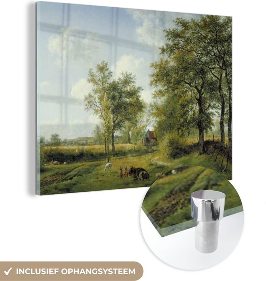 MuchoWow® Peinture sur Verre - Paysage Gelderland - Peinture de GJJ Van Os - 40x30 cm - Peintures sur Verre Acrylique - Photo sur Glas