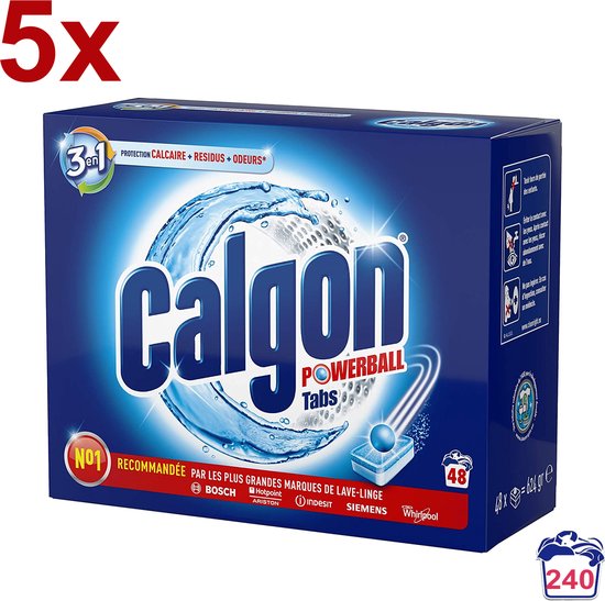 Calgon - 3 in 1 Powerball Tabs - Wasmachine Reiniger & Anti kalk - 240 ...