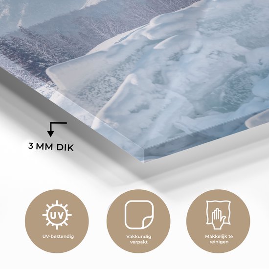 Les calottes glaciaires dans une rivière gelée dans le Parc National Arctique Russie Plexiglas 30x20 cm - petit - Tirage photo sur Glas (décoration murale en plexiglas)