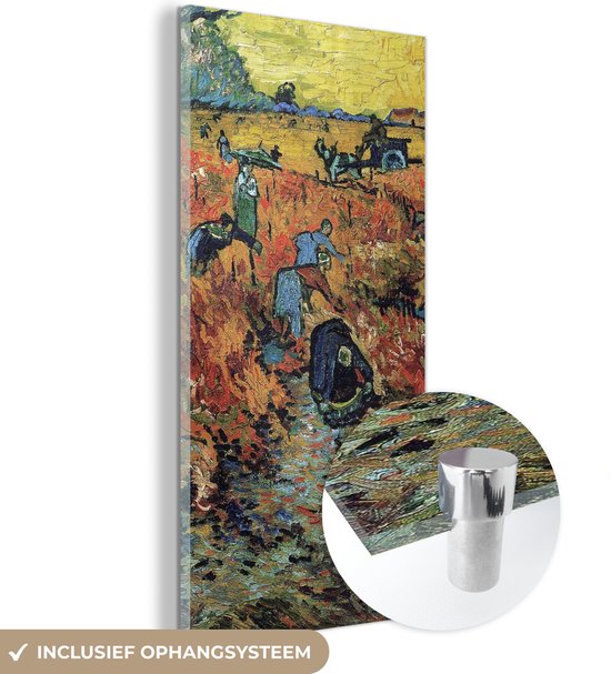 Glasschilderij - De rode wijngaard - Vincent van Gogh - Plexiglas Schilderijen