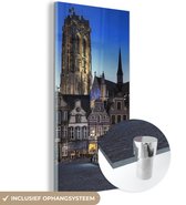 MuchoWow® Glasschilderij 60x120 cm - Schilderij acrylglas - Marktplaats - Lamp - Mechelen - Foto op glas - Schilderijen