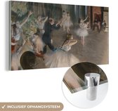 MuchoWow® Glasschilderij 40x20 cm - Schilderij acrylglas - The Rehearsal of the Ballet on Stage - Schilderij van Edgar Degas - Foto op glas - Schilderijen