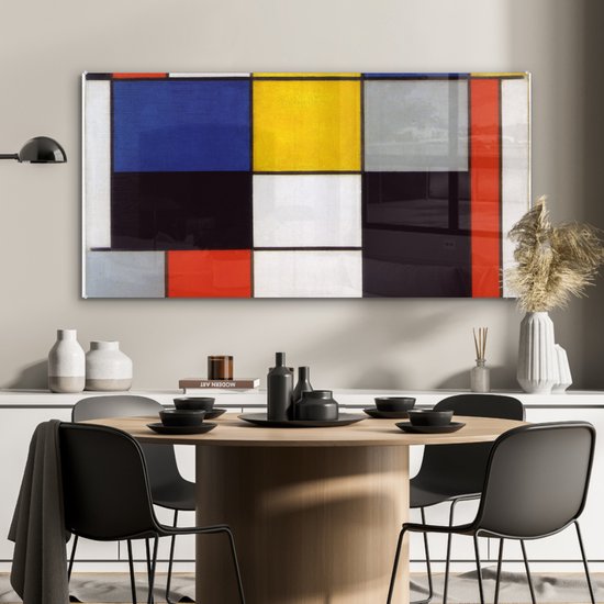 Peinture sur Verre - Composition A - Piet Mondrian - 120x60 cm - Peintures sur Verre Peintures - Photo sur Glas
