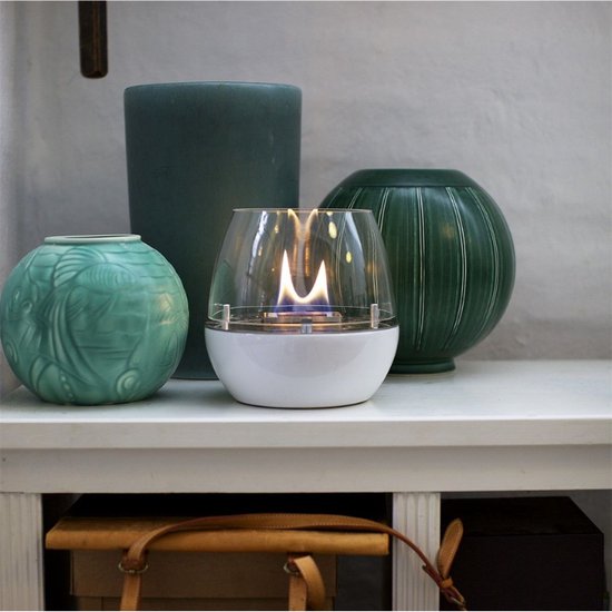 Bougie De Table Rechargeable Tenderflame Tulip 18 - Finition Réactive Ambre - Flamme Vive 4-5h - Écologique