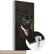 MuchoWow® Glasschilderij 40x80 cm - Schilderij acrylglas - Hond - Kunst - Dieren - Foto op glas - Schilderijen
