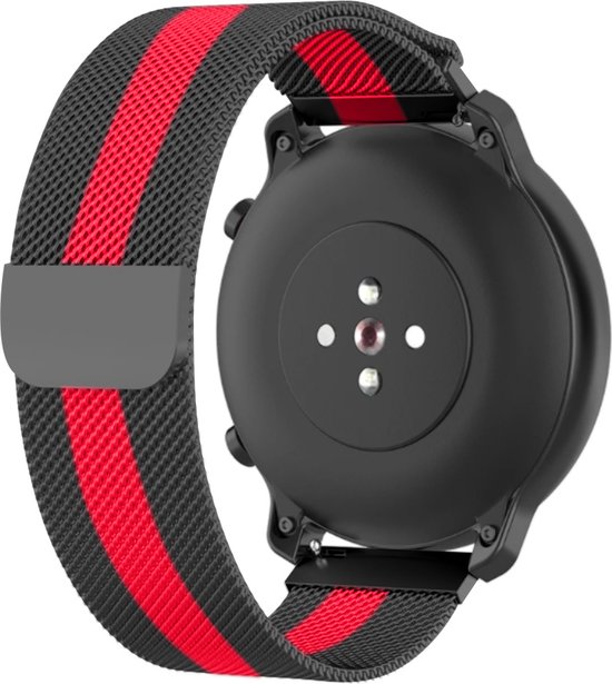 Aurrain 18mm magnetisch geweven nylon horlogebandje voor Garmin Vivoactive4S/3S/Venu3s/2s/Huawei WatchGT5/WatchGT4/Forerunner255s/ActiveS/Fossil Ladies Gen6/5E/3/4, unisex vervangend horlogebandje