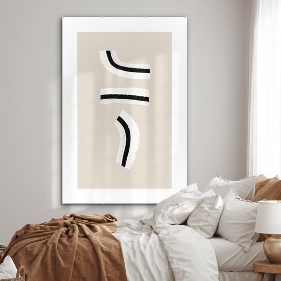 MuchoWow® Peinture sur verre 120x180 cm - Peinture sur verre acrylique - Ligne - Pastel - Design - Photo sur verre - Peintures