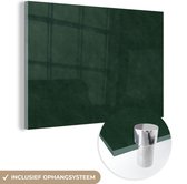 MuchoWow® Glasschilderij 60x40 cm - Schilderij acrylglas - Leer - Groen - Dierenhuid - Foto op glas - Schilderijen