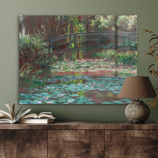 MuchoWow® Peinture sur verre 80x60 cm - Peinture sur verre acrylique - Étang aux Water - Peinture de Claude Monet - Photo sur verre - Peintures