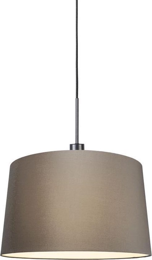 QAZQA Combi - Moderne Hanglamp met kap - 1 lichts - Ø 450 mm - Taupe - Woonkamer | Slaapkamer | Keuken