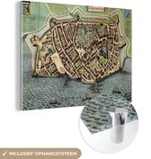 Plan de la ville historique du plexiglas néerlandais Harderwijk - Carte 80x60 cm - Tirage photo sur verre (décoration murale en plexiglas)
