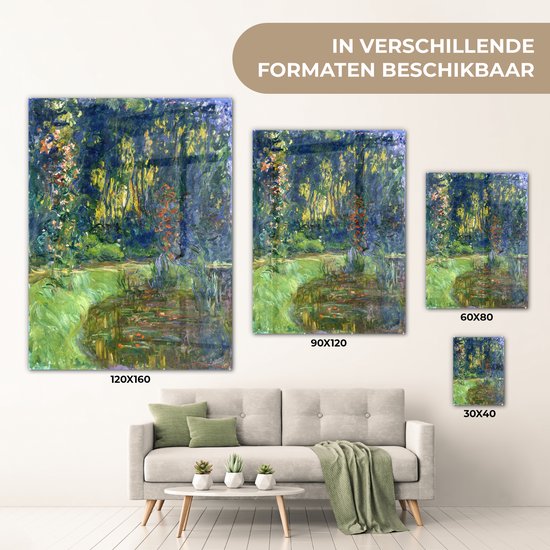 MuchoWow® Peinture sur verre - L'étang aux nénuphars - Peinture de Claude Monet - 60x80 cm - Peintures sur verre acrylique - Photo sur Glas