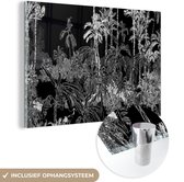 MuchoWow® Glasschilderij 30x20 cm - Schilderij acrylglas - Palm - Jungle - Tropical - Foto op glas - Schilderijen