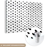 MuchoWow® Glasschilderij 30x20 cm - Schilderij acrylglas - Stippen - Zwart - Wit - Patronen - Foto op glas - Schilderijen