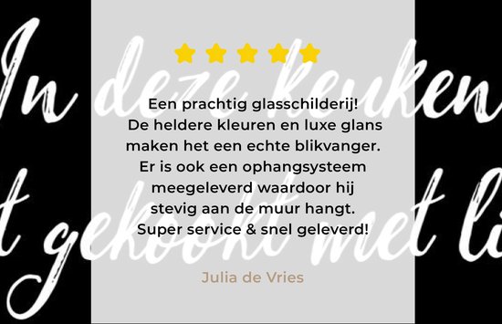 MuchoWow® Peinture sur verre - Dans cette cuisine, ils cuisinent avec amour - Cuisine - Dictons - Citations - Amour - 180x120 cm - Peintures sur verre acrylique - Photo sur Glas