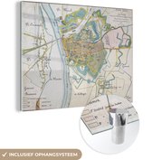 Plan historique de la ville de Zutphen Plexiglass 160x120 cm - Tirage photo sur Glas (décoration murale plexiglas) XXL / Groot format!