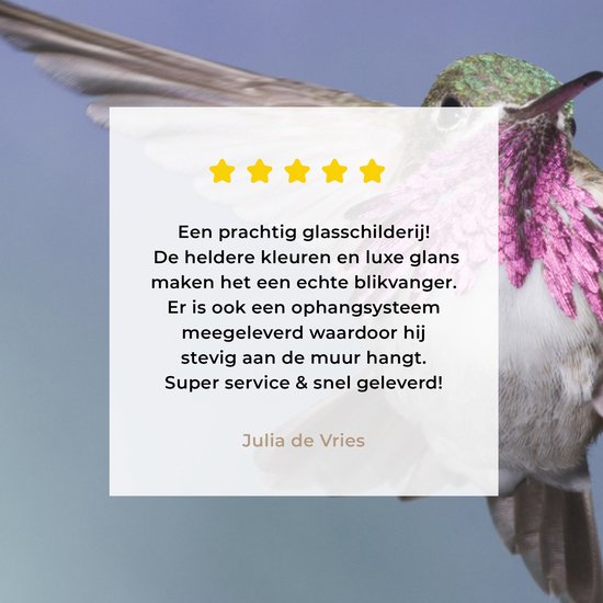 Un colibri calliope aux fleurs violettes Plexiglas 120x80 cm - Tirage photo sur Glas (décoration murale plexiglas)