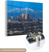 MuchoWow® Glasschilderij 120x90 cm - Schilderij acrylglas - Bergen - Skyline - Amerika - Foto op glas - Schilderijen