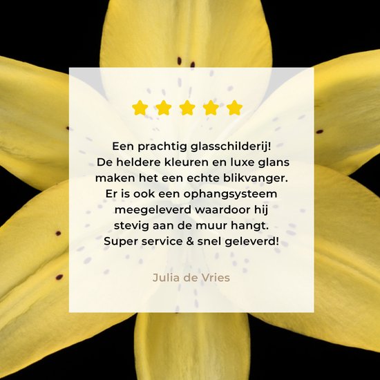 Peinture sur Verre - Lys - Bloem - Jaune - 30x20 cm - Peintures sur Verre Peintures - Photo sur Glas