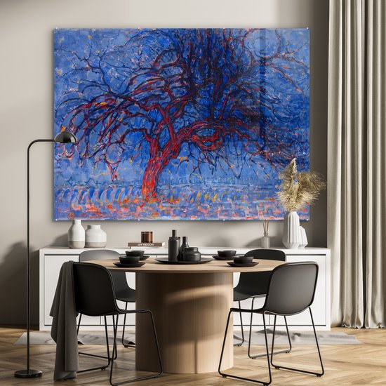 Peinture sur Verre - Arbre Rouge - Piet Mondrian - 160x120 cm - Peintures sur Verre Peintures - Photo sur Glas