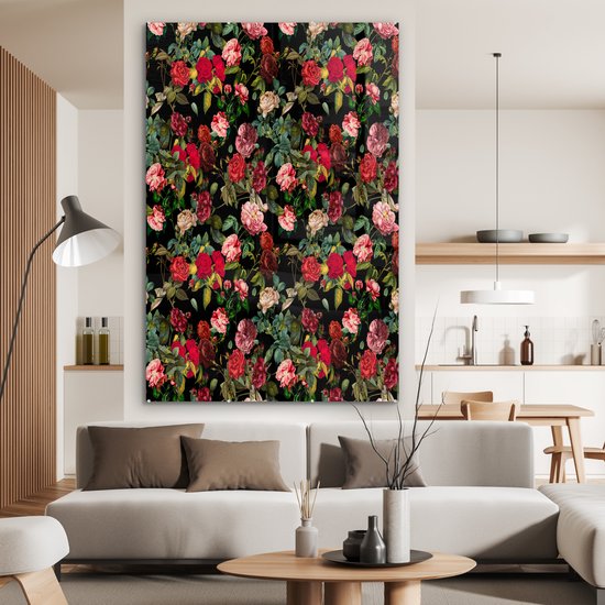 Peinture sur Verre - Fleurs - Vintage - Roses - 120x180 cm - Peintures sur Verre Peintures - Photo sur Glas