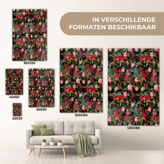 Peinture sur Verre - Fleurs - Vintage - Roses - 120x180 cm - Peintures sur Verre Peintures - Photo sur Glas