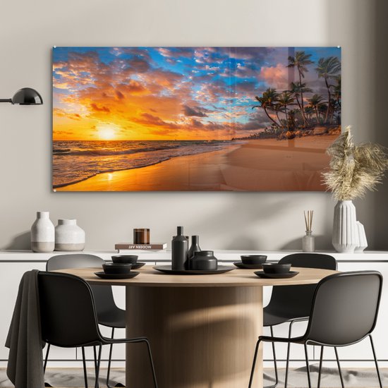 Peintures sur verre - Tropical - Plage - Soleil - 120x60 cm - Peintures Plexiglas