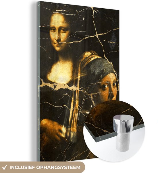 Plexiglas schilderijen - Meisje met de parel - Mona Lisa - Goud