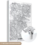 MuchoWow® Glasschilderij 30x40 cm - Schilderij acrylglas - Stadskaart - Dublin - Ierland - Simpel - Foto op glas - Schilderijen - Plattegrond