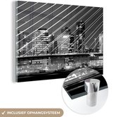 Peinture sur verre - Siècle des Lumières dans les bâtiments de Rotterdam - noir et blanc - 90x60 cm - Peintures sur Verre Peintures - Photo sur Glas