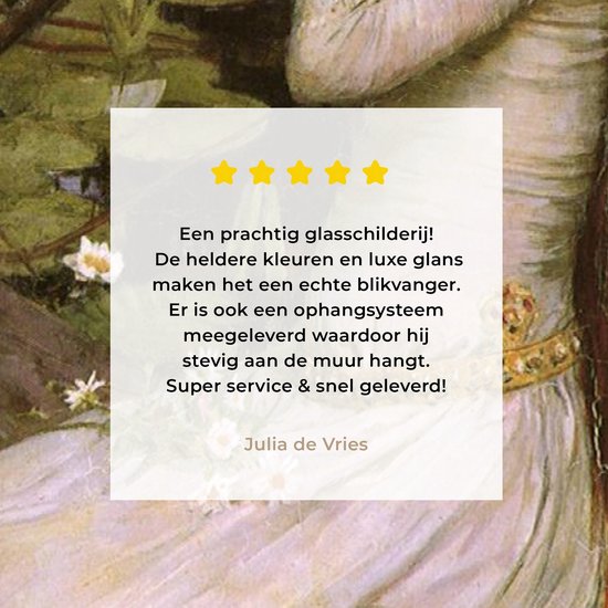 Peinture sur verre - Ophélie - peinture de John William Waterhouse - 80x160 cm - Peintures sur Verre Peintures - Photo sur Glas