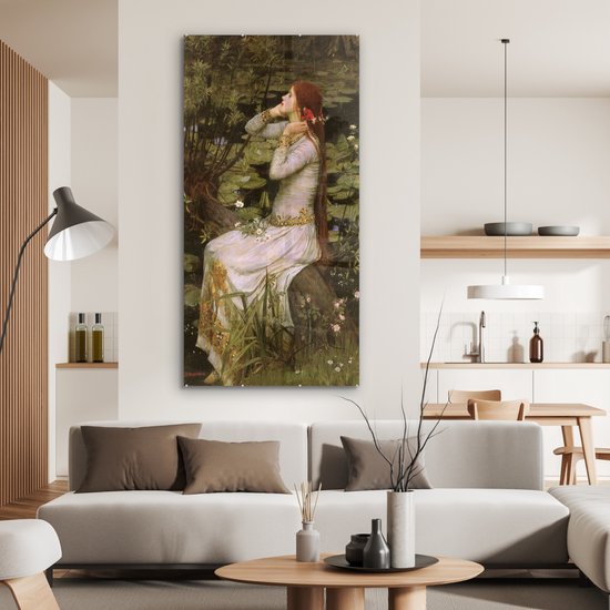 Peinture sur verre - Ophélie - peinture de John William Waterhouse - 80x160 cm - Peintures sur Verre Peintures - Photo sur Glas