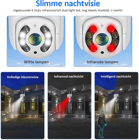 Bolture Buiten Camera Met Nachtzicht - Buitencamera Wifi Met App - IP Camera - Beveiligingscamera - Draadloos - 2MP - 64GB SD Kaart van Merkloos — afbeelding 2