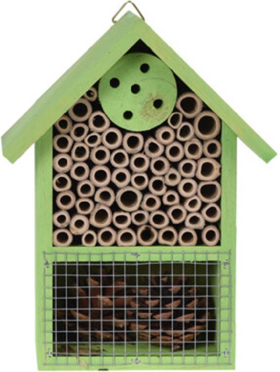 Foto: Groen insectenhotel 20 cm hotel huisje voor insecten bijenhuis vlinderhuis