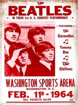 Signs-USA - Concert Sign - metaal - The Beatles - Washington 1964 - 30x40 cm