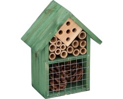 Groen insectenhotel 19 cm - Hotel/huisje voor insecten - Bijenhuis/vlinderhuis