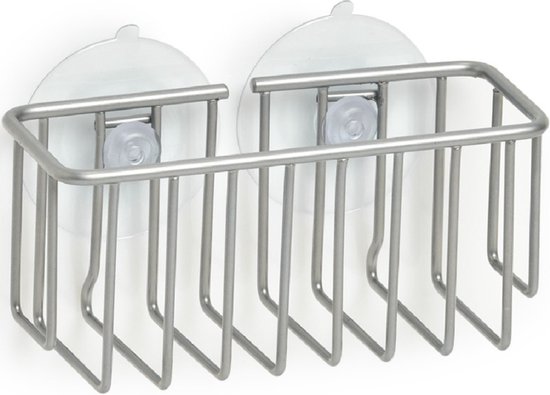 Foto: Afwasmiddel houder metaal met zuignappen 13 x 5 5 cm huishouding huishouden keukenbenodigdheden afwasmiddelhouders muurhouders voor afwasmiddelflessen