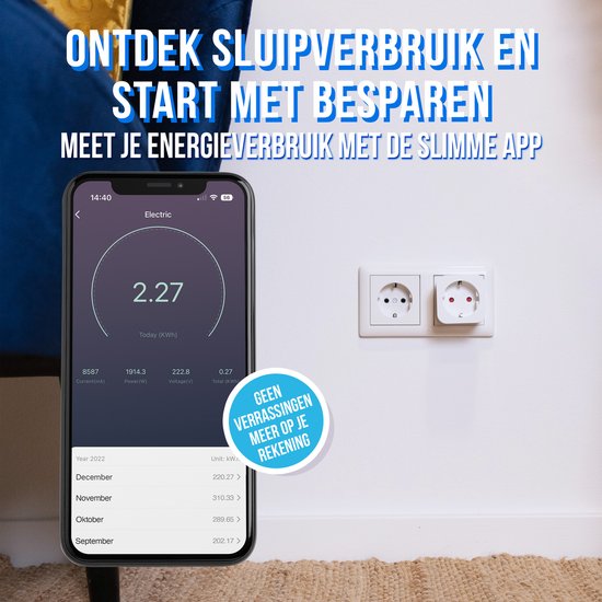 Silvergear Slimme WiFi Stekker - Timer, Schakelaar & Energiemeter x6