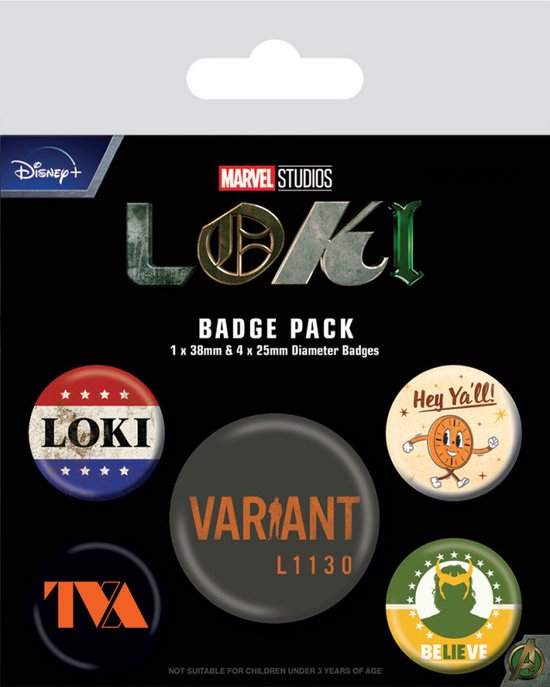 Marvel - Loki - Set de badges à boutons - Coffret cadeau