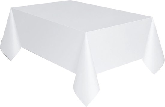 Wit papieren tafelkleed 137 x 274 cm - Merkloos
