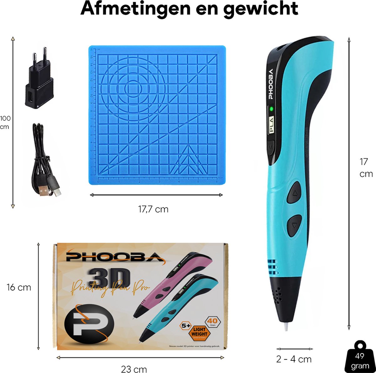 Phooba 3D Pen Starterspakket Kinderen - 20 Kleuren Vullingen - Filament -  Starterskit... | bol.com