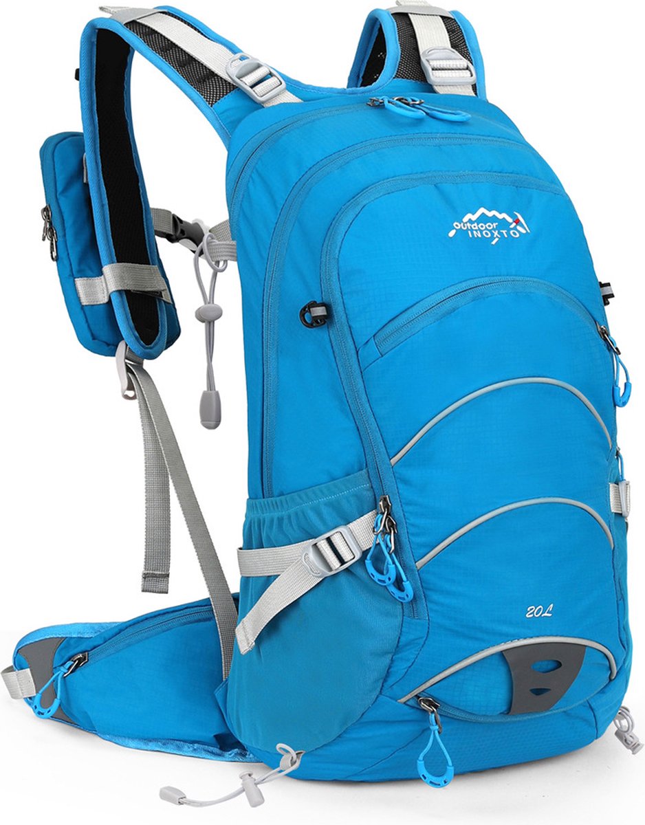 Nixnix - Rugzak 20L - Blauw - Met frame - Rugzak voor Hiken - Berg beklimmen - Wandelen - Reizen - Met regenhoes