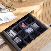 Bigso Box of Sweden Lade verdeler kledingkast 16 vakken grijs - 6953S0101 - Sorteervakken & Opvouwbaar