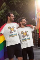 Shirt - Love has nog gender - Wurban Wear | Grappig shirt | Pride | Unisex tshirt | Pride vlag | Regenboog vlag | LGBTQ | Make up | Gay | Liefde | Wit