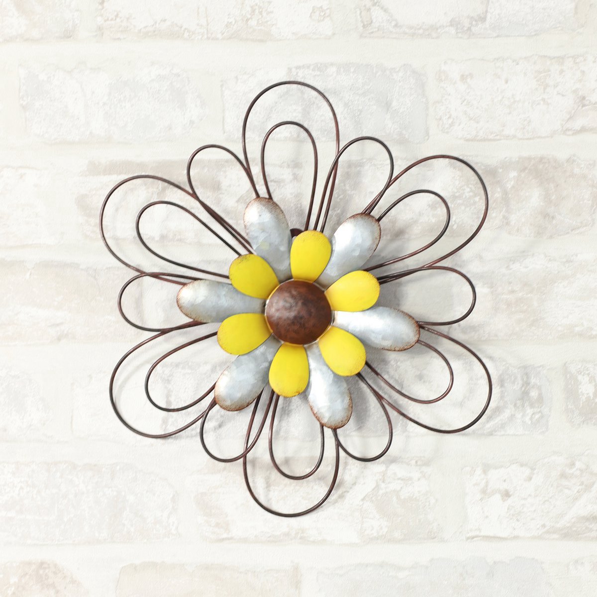 Metalen Wanddecoratie Bloem Zink - 24.7x2.3x28 CM