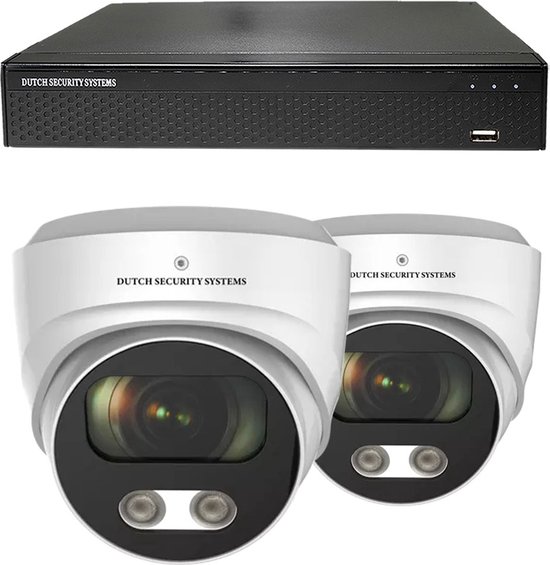 Beveiligingscamera set - 2x Dome camera - UltraHD 4K - Sony 8MP - Wit ...