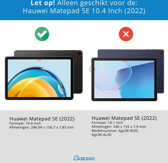 Housse de tablette adaptée à Huawei MatePad SE 10,4 pouces - Étui à trois  volets -... | bol
