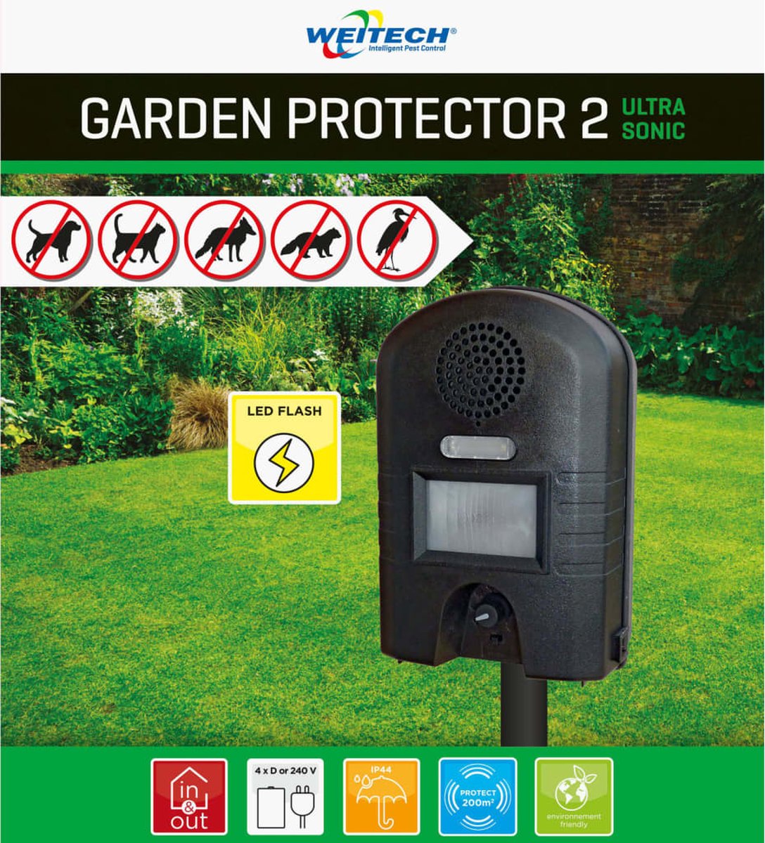 Weitech Garden Protector 4 - Ultraschall Katzenschreck, Hundeschreck