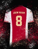 Ajax Poster Voetbal Shirt A0 Formaat 841 x 1189 mm (gepersonaliseerd met eigen naam en nummer)
